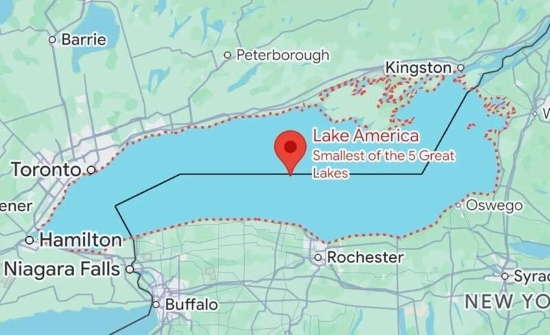 Google Maps, Google Карти, Lake America, Lake Ontario, озеро Онтаріо, перейменування Lake Ontario, Google Maps США, Google Maps Канада, назва озера Онтаріо, карти Google, Google Maps новини, Donald Trump, США, Канада, Apple Maps, Waze